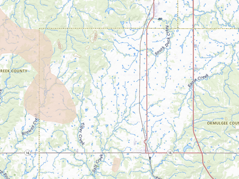 Radar-estimated hail-size map of the storm over Beggs, OK on Jul 4, 2026