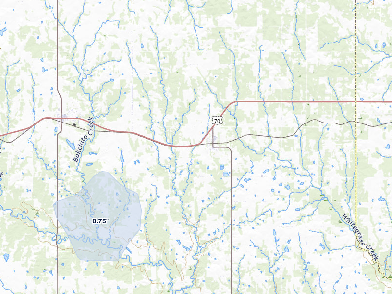 NEXRAD radar-signature map of the hail storm over Bennington, OK on May 10, 2026