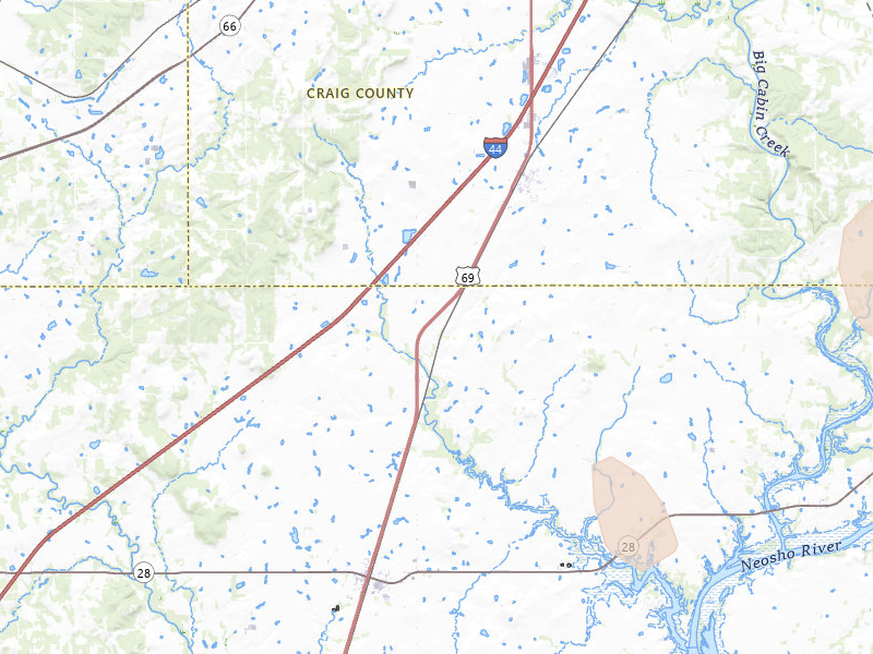 Radar-estimated hail-size map of the storm over Big Cabin, OK on Jul 4, 2026