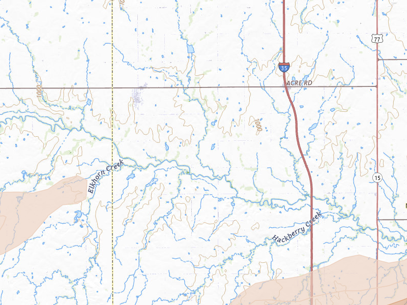 Radar-estimated hail-size map of the storm over Billings, OK on Apr 3, 2026