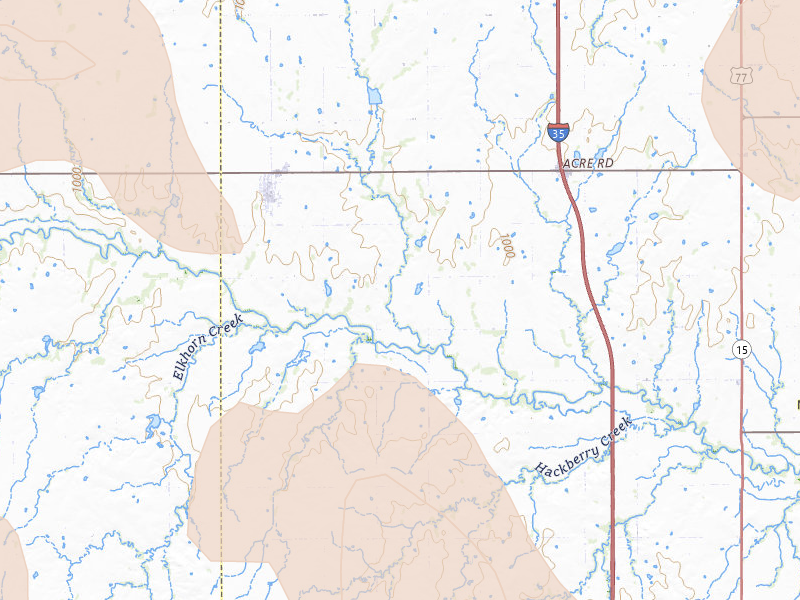 Radar-estimated hail-size map of the storm over Billings, OK