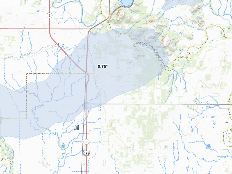 NEXRAD radar-signature map of the hail storm over Blair, OK on Apr 1, 2026