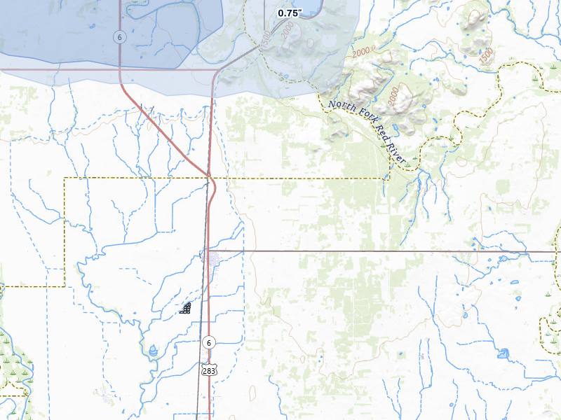 NEXRAD radar-signature map of the hail storm over Blair, OK on Jun 25, 2026