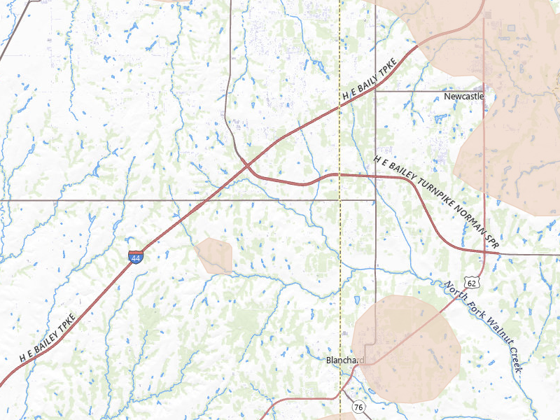 Radar-estimated hail-size map of the storm over Blanchard, OK on Jul 4, 2026