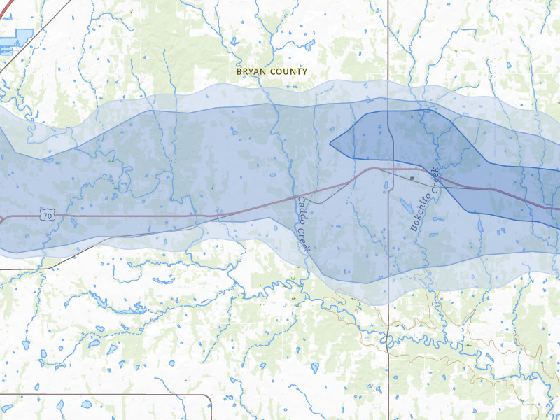 NEXRAD radar-signature map of the hail storm over Bokchito, OK on Apr 17, 2026