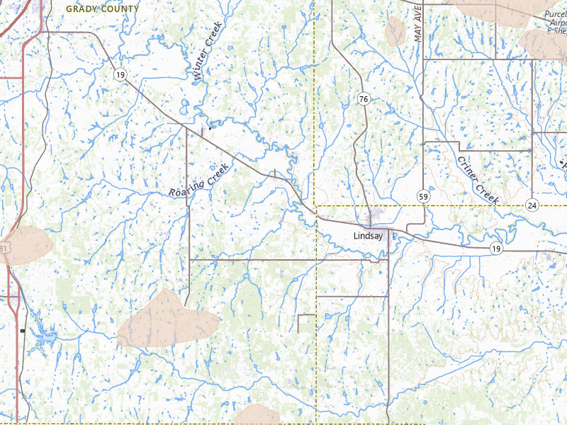 Radar-estimated hail-size map of the storm over Bradley, OK on May 9, 2026