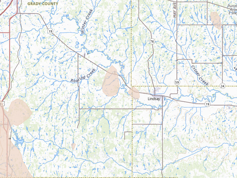 Radar-estimated hail-size map of the storm over Bradley, OK