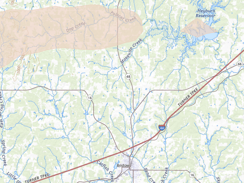 Radar-estimated hail-size map of the storm over Bristow, OK on Mar 1, 2026