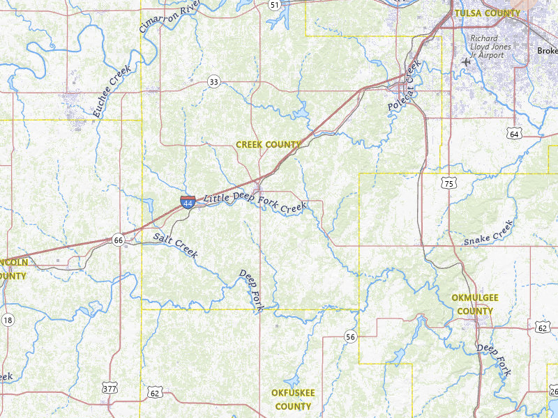 Radar-estimated hail-size map of the storm over Bristow, OK on Jun 1, 2026