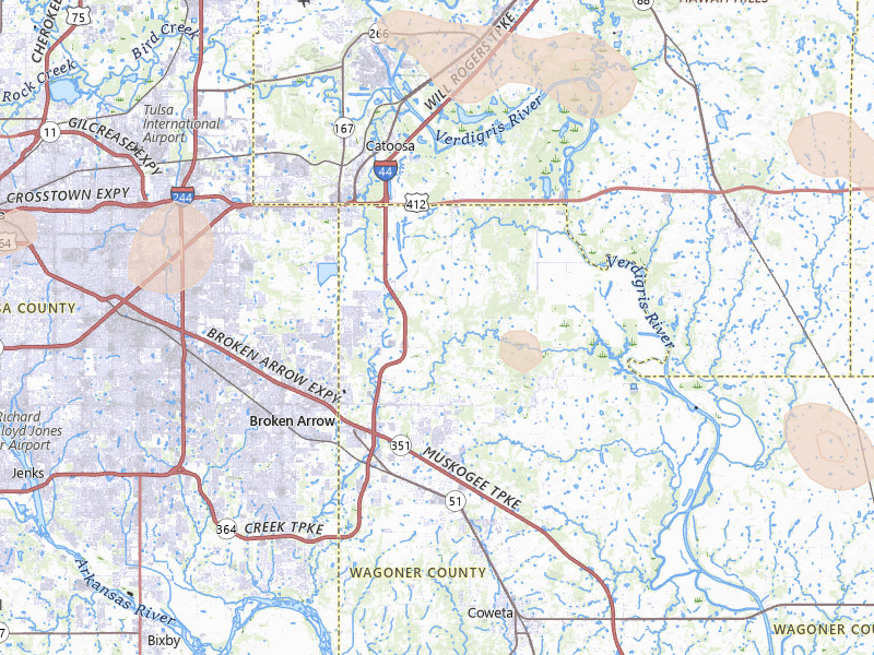 Radar-estimated hail-size map of the storm over Broken Arrow, OK on Jun 1, 2026