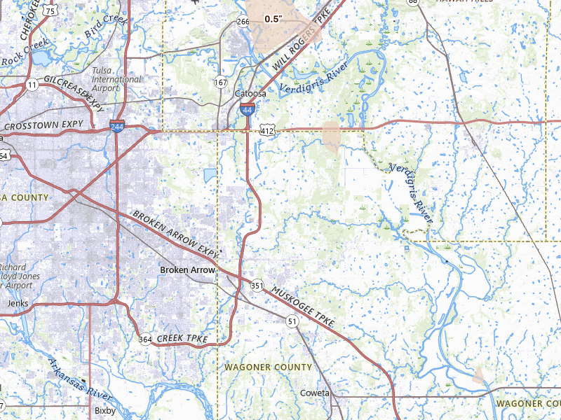 Radar-estimated hail-size map of the storm over Broken Arrow, OK on Jul 4, 2026