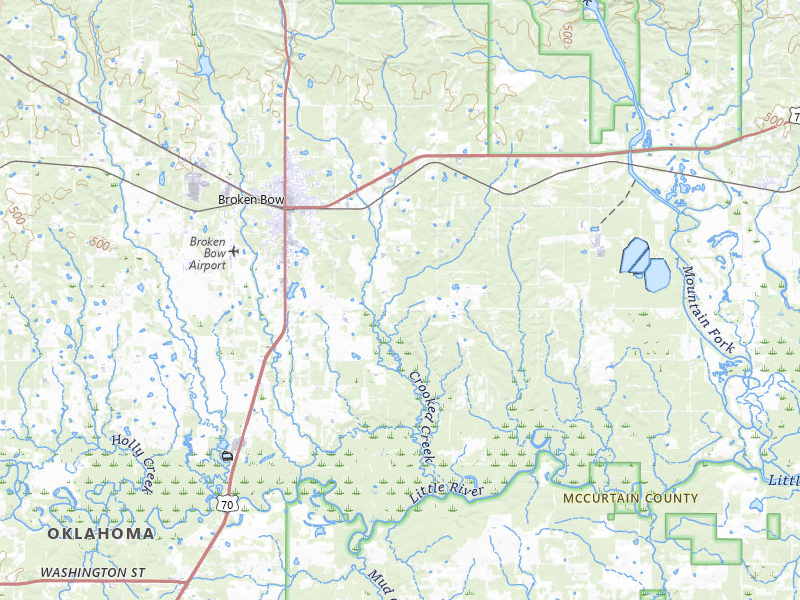 Radar-estimated hail-size map of the storm over Broken Bow, OK on Jun 11, 2026