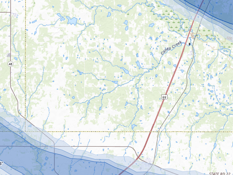 NEXRAD radar-signature map of the hail storm over Caddo, OK on Apr 24, 2026