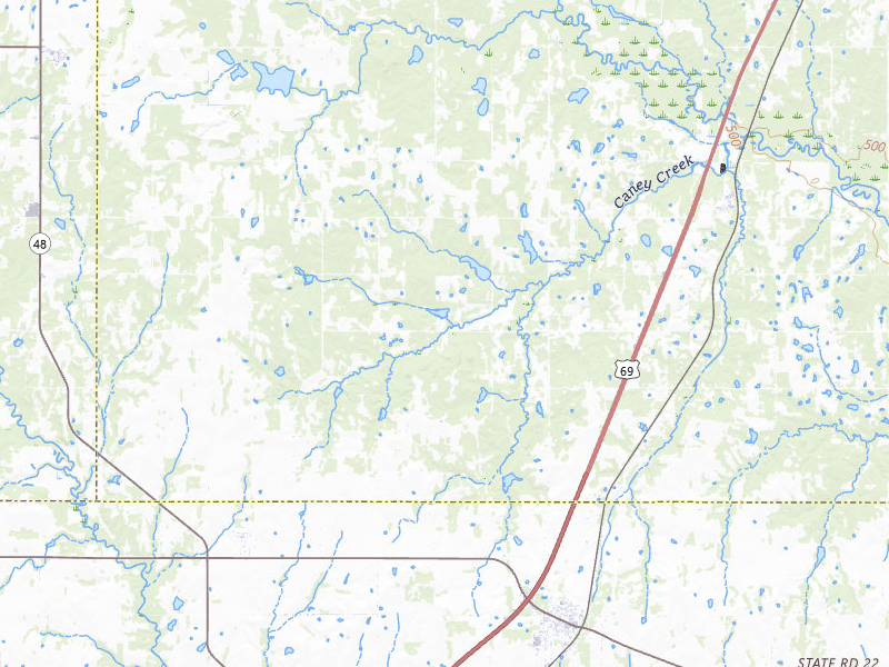 Radar-estimated hail-size map of the storm over Caddo, OK on May 22, 2026