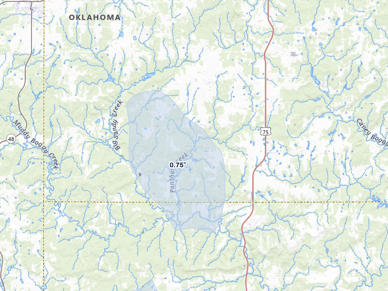 NEXRAD radar-signature map of the hail storm over Calvin, OK on Mar 6, 2026