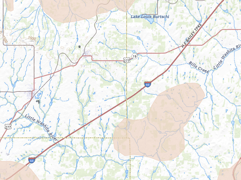 Radar-estimated hail-size map of the storm over Cement, OK on May 9, 2026