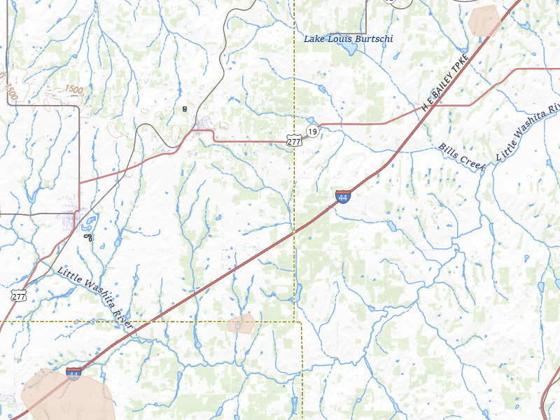 Radar-estimated hail-size map of the storm over Cement, OK on Jul 4, 2026
