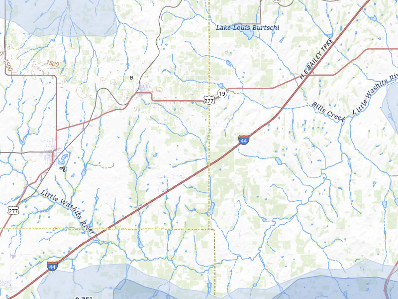 NEXRAD radar-signature map of the hail storm over Cement, OK on Jul 5, 2026