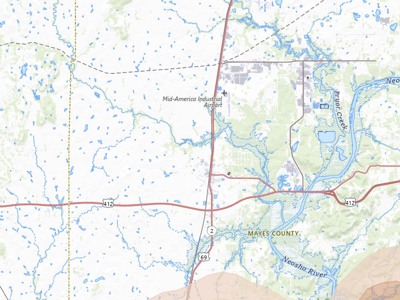 Radar-estimated hail-size map of the storm over Chouteau, OK on Jul 11, 2026
