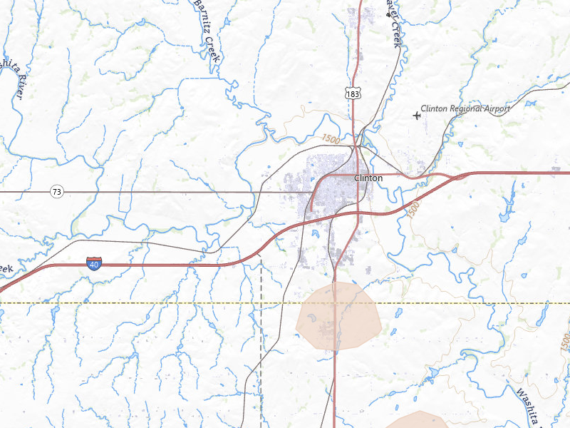 Radar-estimated hail-size map of the storm over Clinton, OK