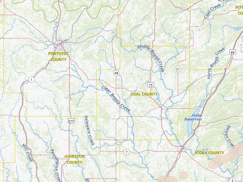 Radar-estimated hail-size map of the storm over Coalgate, OK on Mar 4, 2026