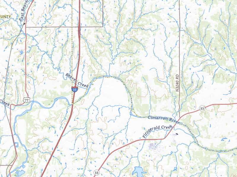 NEXRAD radar-signature map of the hail over Coyle, OK