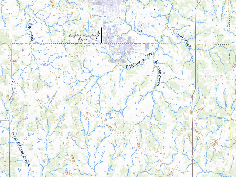 Radar-estimated hail-size map of the storm over Cushing, OK on Apr 1, 2026