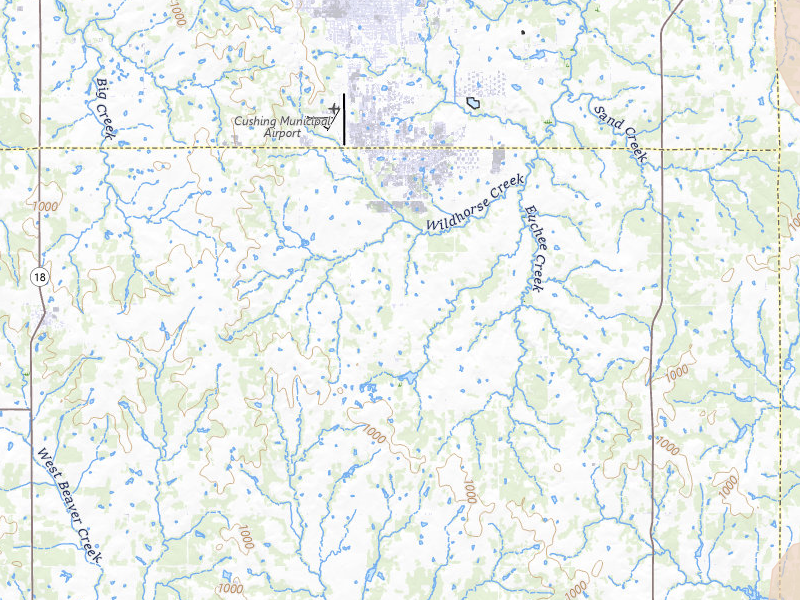 Radar-estimated hail-size map of the storm over Cushing, OK