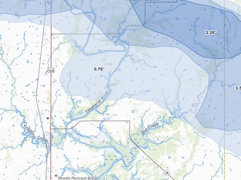 NEXRAD radar-signature map of the hail storm over Delaware, OK on Jun 26, 2026