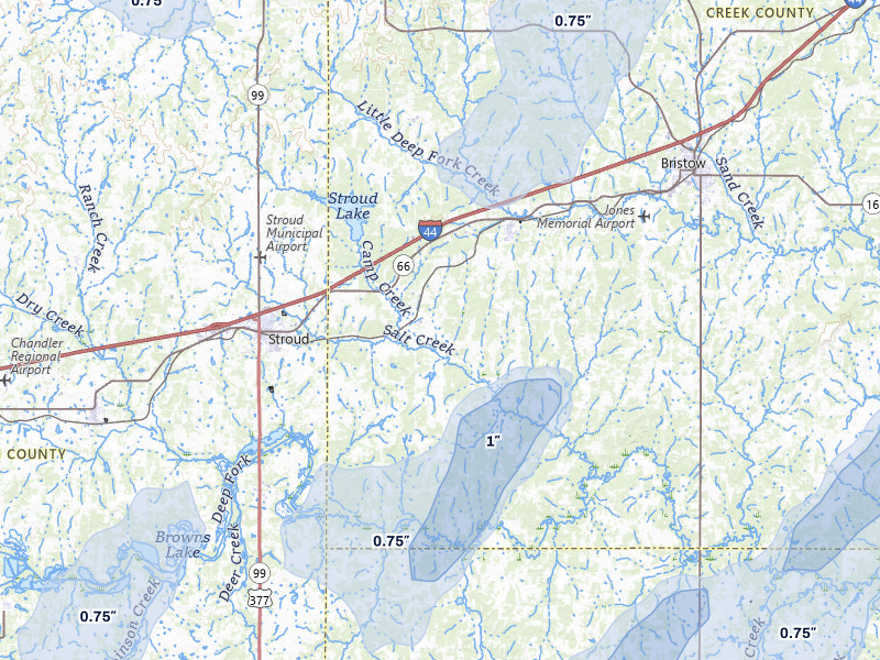 NEXRAD radar-signature map of the hail storm over Depew, OK on Mar 6, 2026