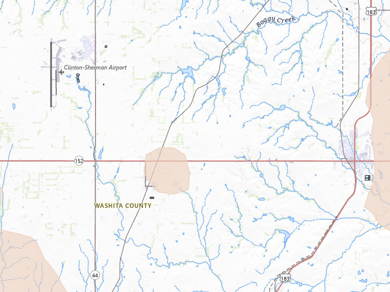 Radar-estimated hail-size map of the storm over Dill City, OK on Jul 4, 2026