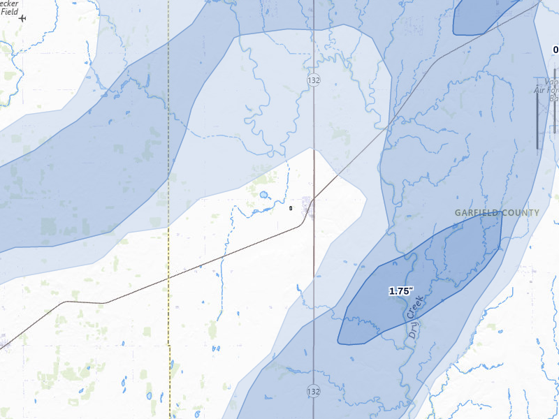 NEXRAD radar-signature map of the hail storm over Drummond, OK on May 29, 2026