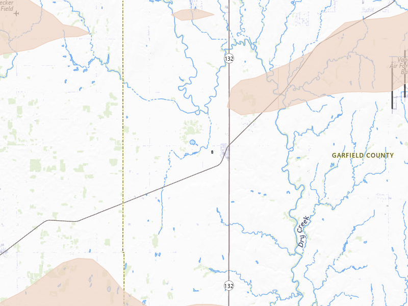 Radar-estimated hail-size map of the storm over Drummond, OK on Jun 26, 2026