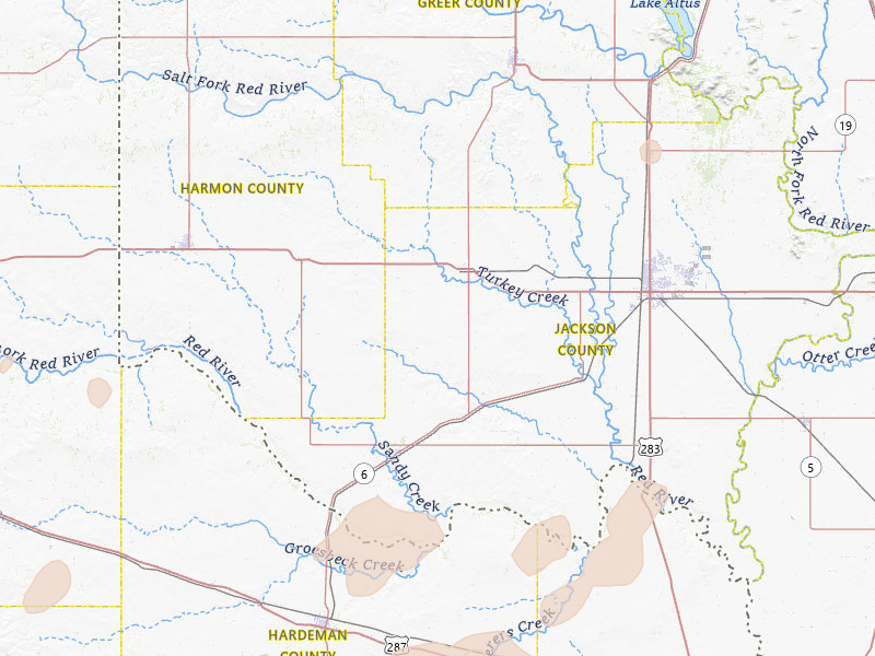 Radar-estimated hail-size map of the storm over Duke, OK on Apr 1, 2026