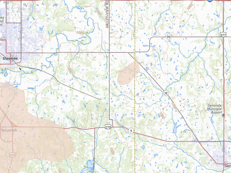 Radar-estimated hail-size map of the storm over Earlsboro, OK on Jul 4, 2026