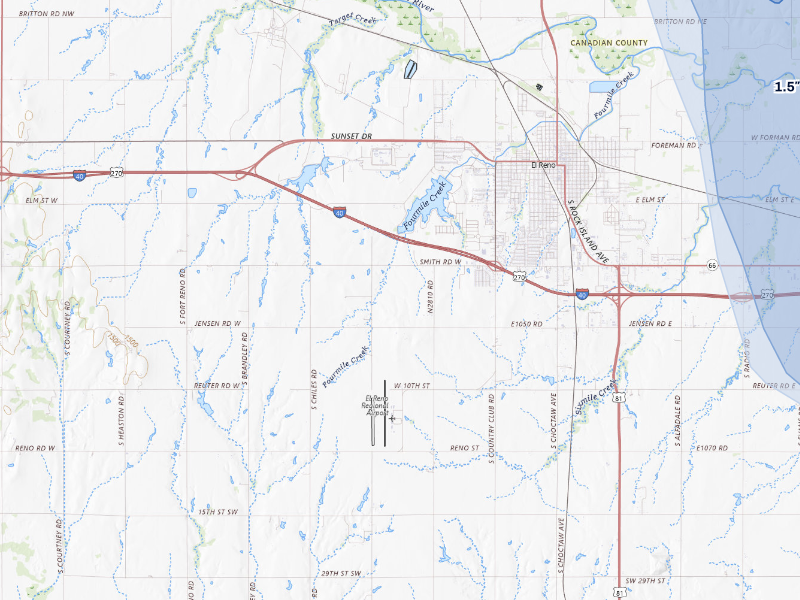 NEXRAD radar-signature map of the hail storm over El Reno, OK on Sep 12, 2026