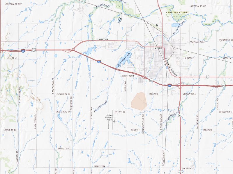 Radar-estimated hail-size map of the storm over El Reno, OK