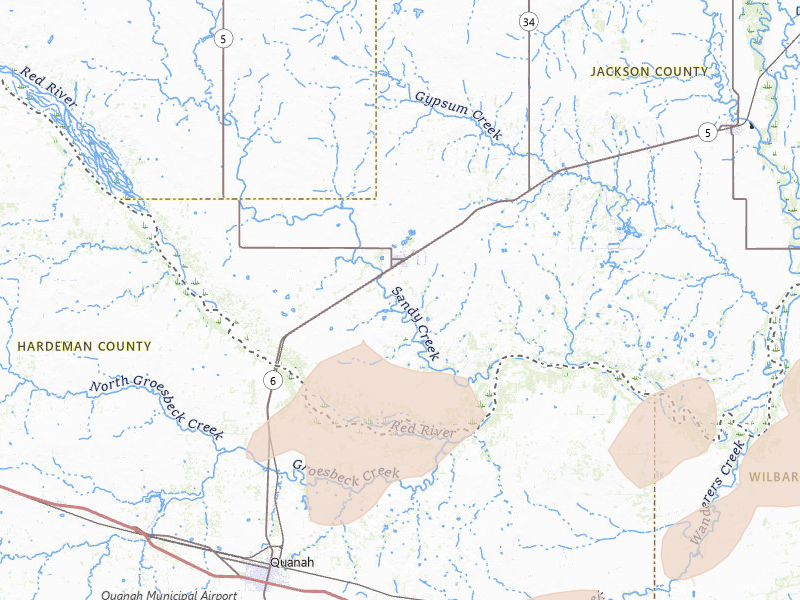 Radar-estimated hail-size map of the storm over Eldorado, OK on Apr 1, 2026