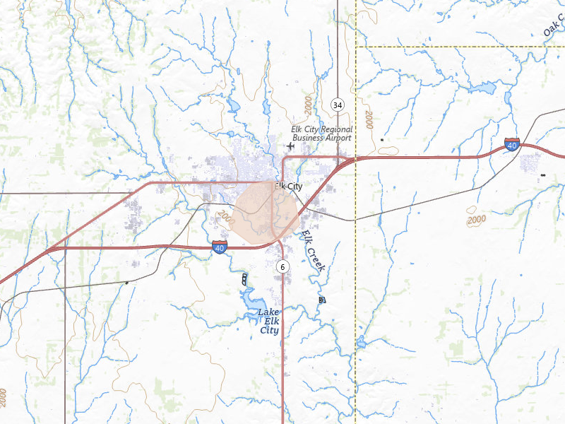 Radar-estimated hail-size map of the storm over Elk City, OK on Apr 17, 2026