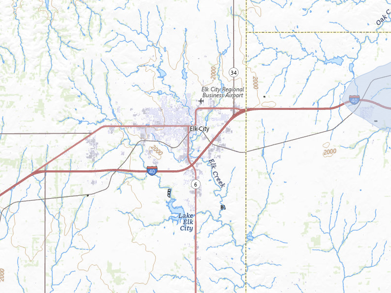 NEXRAD radar-signature map of the hail over Elk City, OK