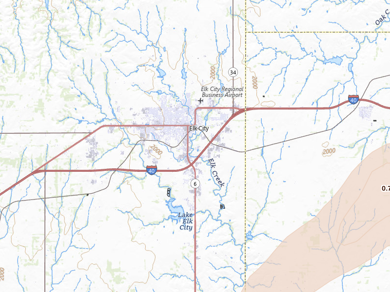 Radar-estimated hail-size map of the storm over Elk City, OK on May 15, 2026