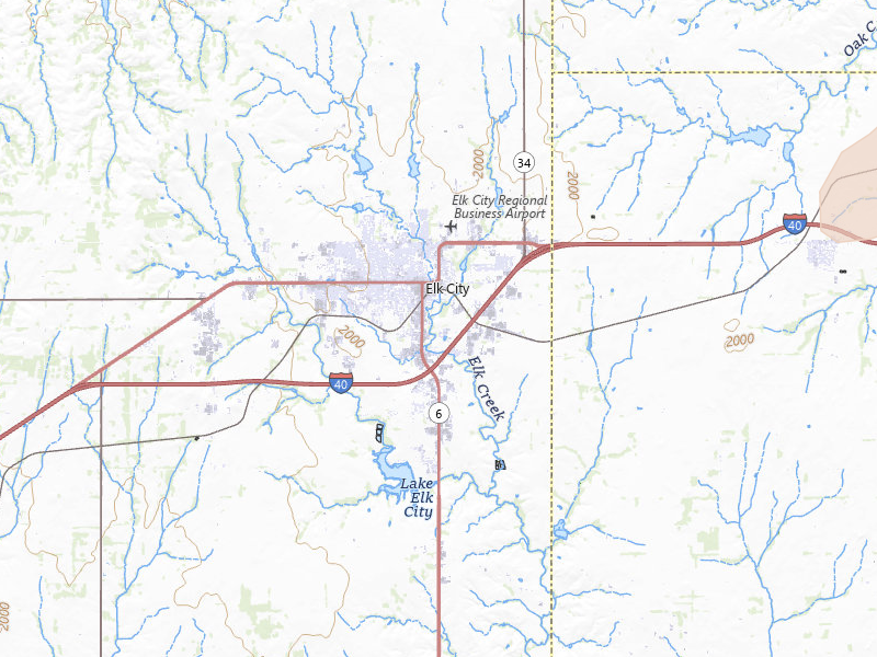 Radar-estimated hail-size map of the storm over Elk City, OK on Jun 5, 2026