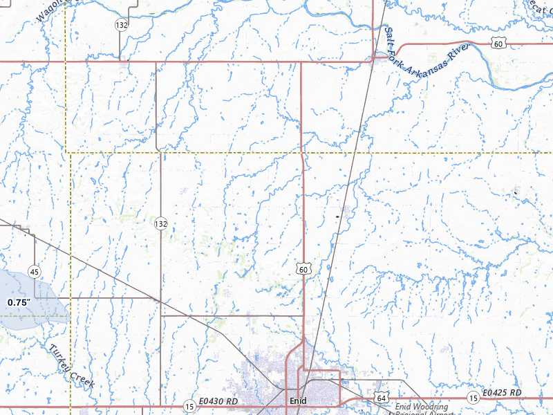 NEXRAD radar-signature map of the hail storm over Enid, OK on Jun 4, 2026