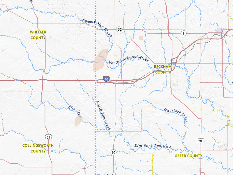 Radar-estimated hail-size map of the storm over Erick, OK on Jun 30, 2026