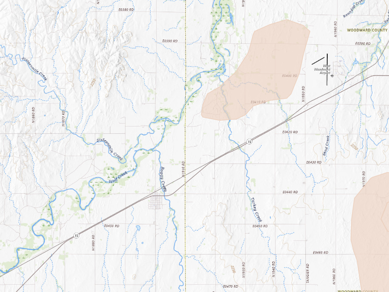 Radar-estimated hail-size map of the storm over Fargo, OK