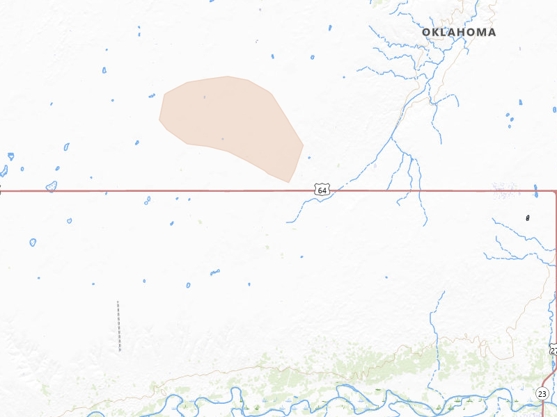Radar-estimated hail-size map of the storm over Forgan, OK on Jun 23, 2026