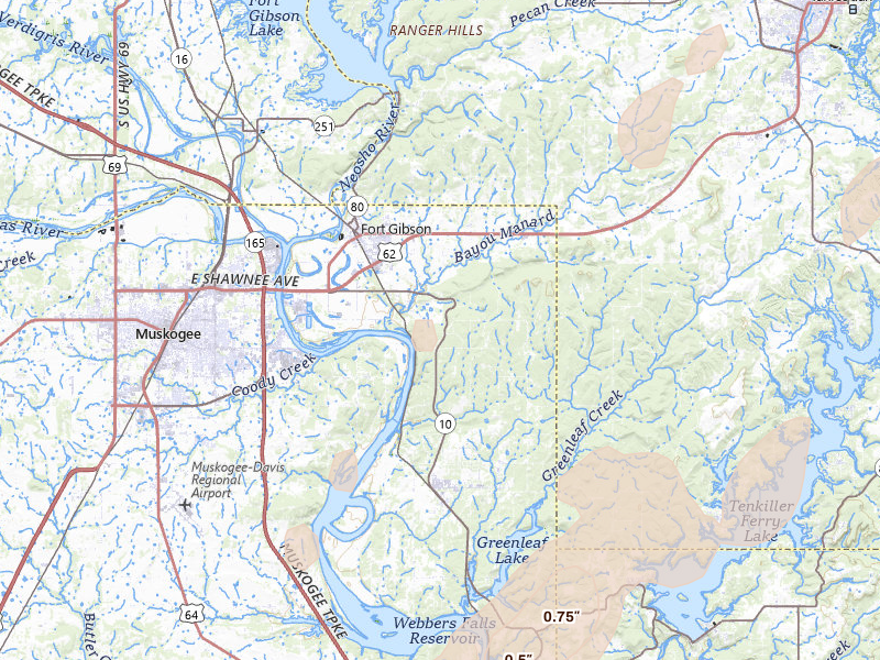 Radar-estimated hail-size map of the storm over Fort Gibson, OK on Mar 6, 2026