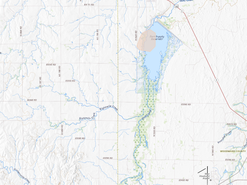 Radar-estimated hail-size map of the storm over Fort Supply, OK