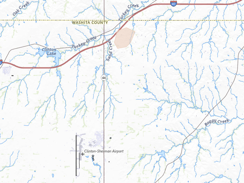 Radar-estimated hail-size map of the storm over Foss, OK on Jul 12, 2026