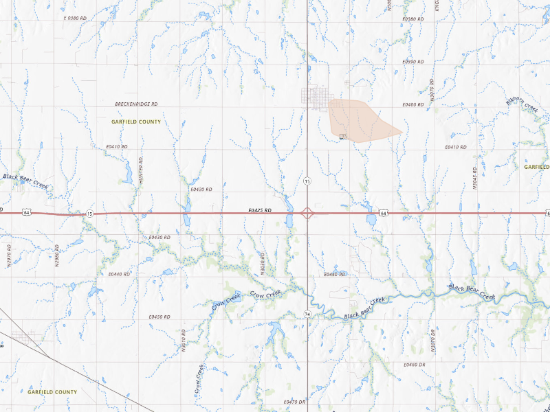 Radar-estimated hail-size map of the storm over Garber, OK